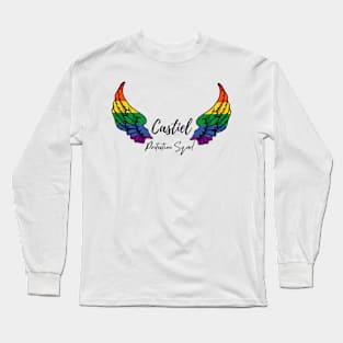 Castiel Protection Sqad rainbow wings Long Sleeve T-Shirt